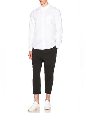 Helmut Lang Micro Seersucker Cropped Trousers, Size 32